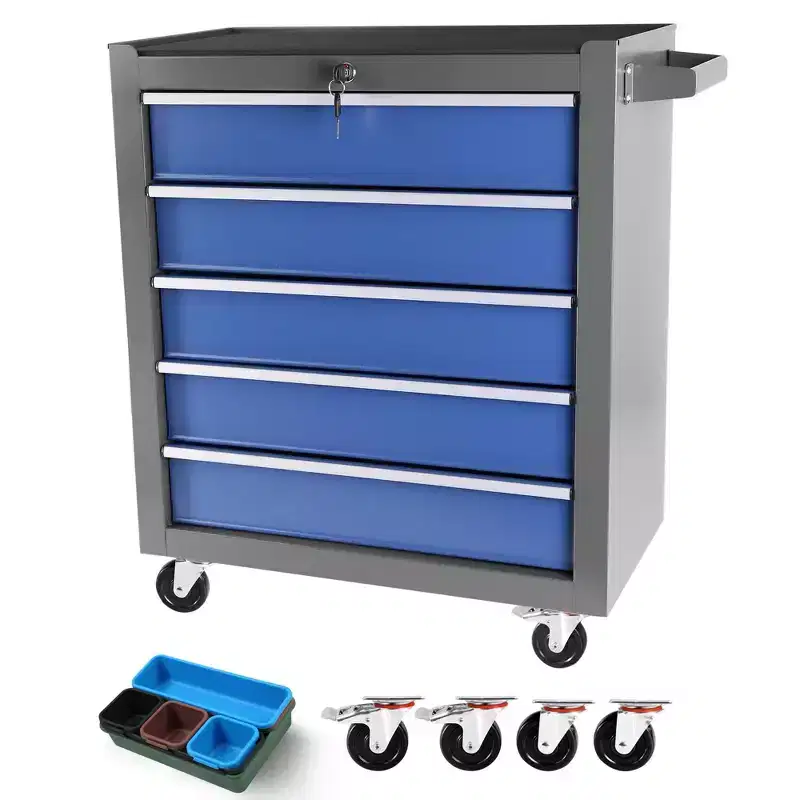 5-Drawer Rolling Tool Chest with Wheels – Heavy-Duty Steel Toolbox