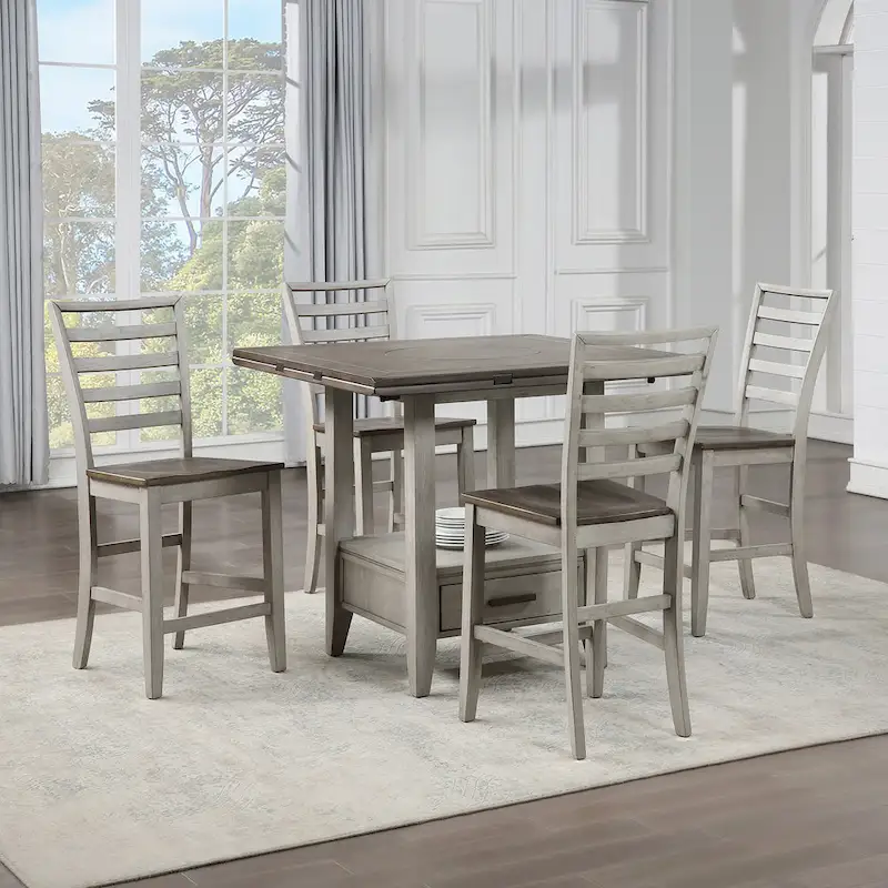 Steve Silver Two-tone Drop Leaf Counter Height Dining Table