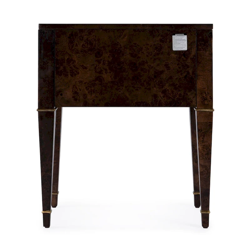 Kai 2 Drawer Burl Wood End Table