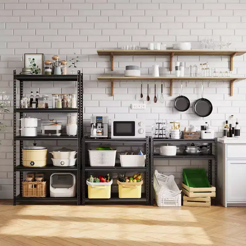 5-Tier Heavy Duty Steel Garage Shelving Unit - Adjustable Metal Storage Rack for Pantry, Kitchen, and Basement - 3850 lbs Total Capacity