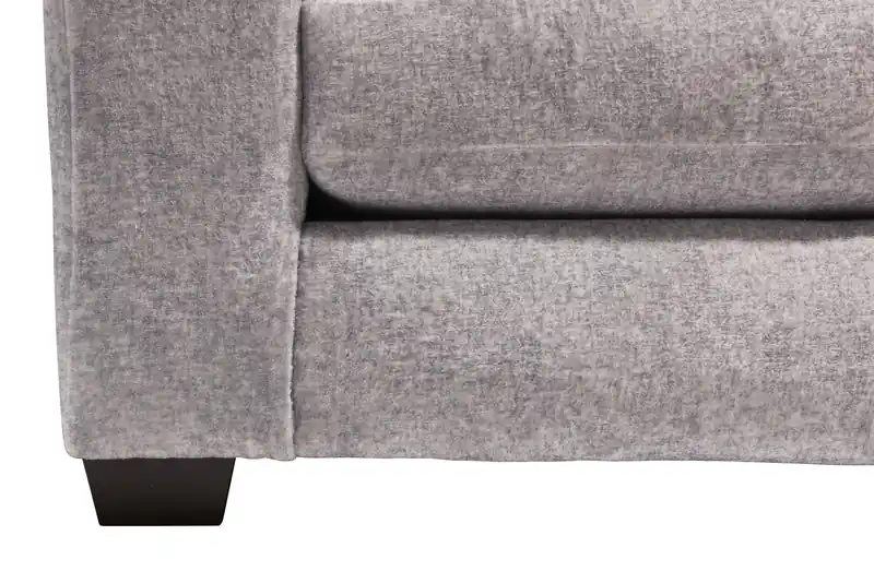 Made in Canada 67 Chenille and Faux Fur Fabric Loveseat with Removable Cushions - Plush Paloma Grey