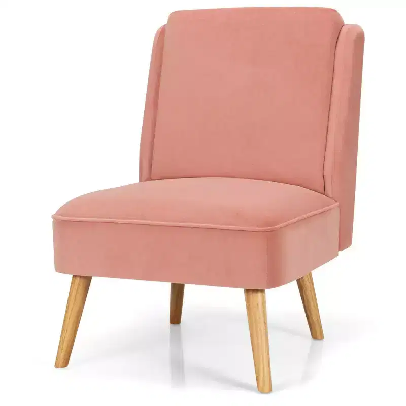 Velvet Accent Chair Single Sofa Chair Leisure Chair with Wood Frame