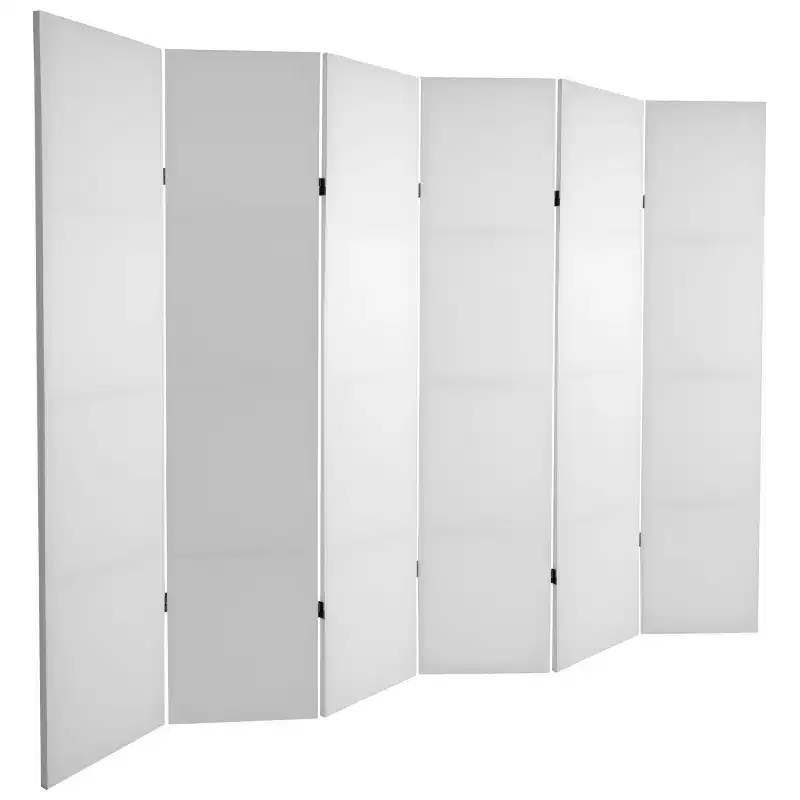 Do It Yourself Canvas Room Divider 6 Panel - Oriental Furniture: Freestanding Partition, No Assembly, Hardwood Frame