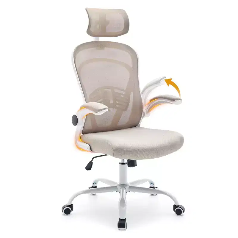 Ergonomic Office Chair, High Back Computer Desk Chair with Adjustable Height & Flip-up Armrests, Mesh Comfortable Gaming Chair for Home Office