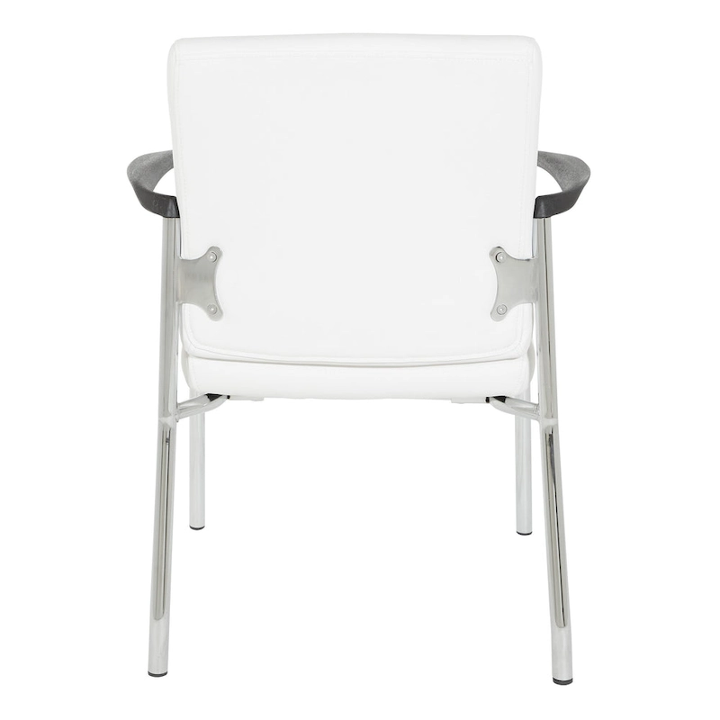 Guest Chair with Faux Leather and Chrome Frame