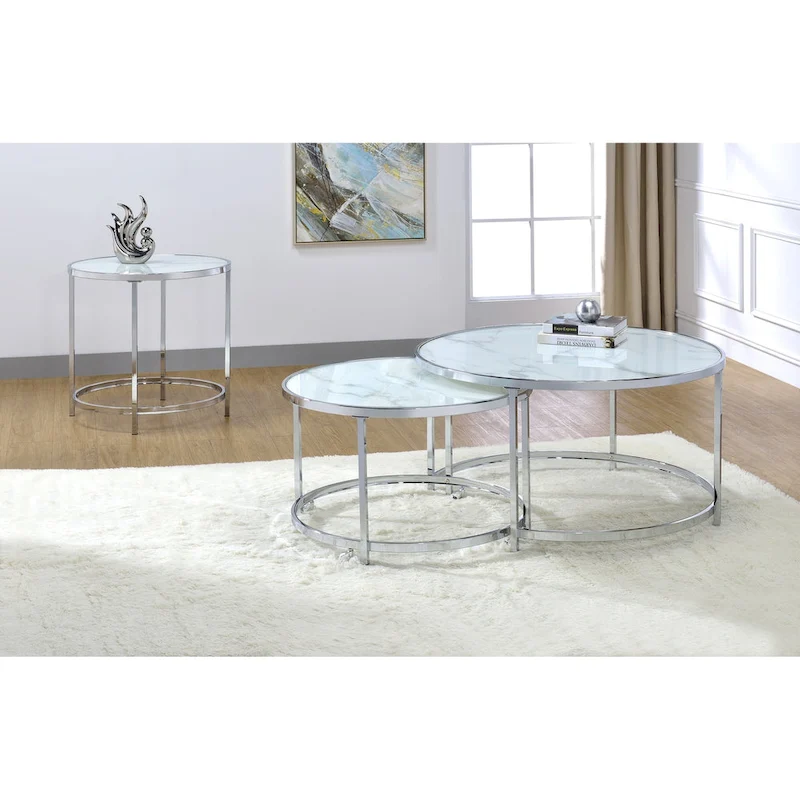 Steve Silver Realm Round 2 Piece Nesting Coffee Table