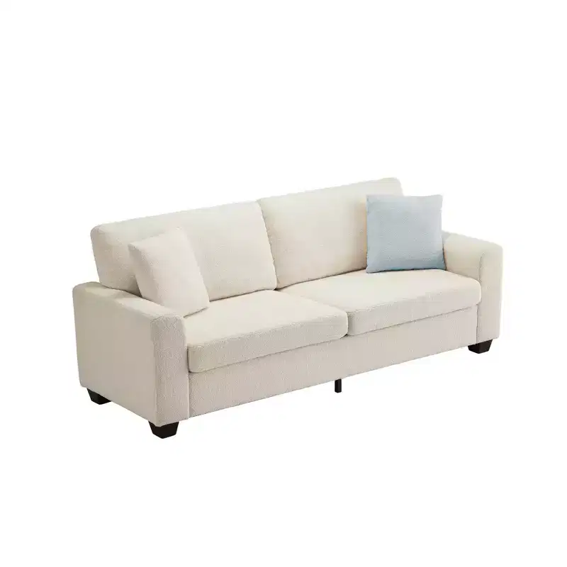 83 Inch Modern Sofa, 3 Seat Couch With Wide Armrests, Deep Seat Couch, Comfy Upholstered Sofa for Living Room, Bedroom, Office