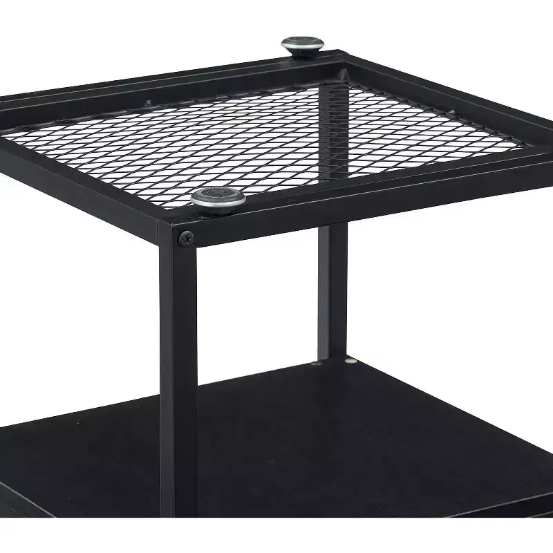 VECELO 1/2 PCs 3-tier Nightstand Glass Top Side End Table with Drawer & Open Shelf Brown/Black