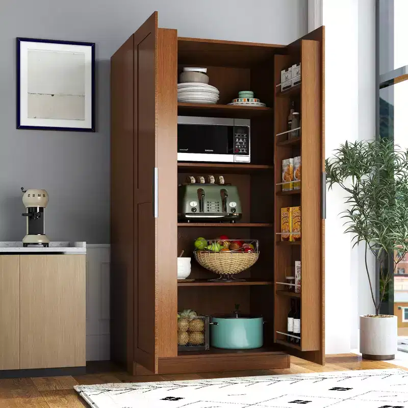 GDFStudio Helene Modern 62.99'' Tall Kitchen Pantry Carbinet with 2 Doors and Shelves