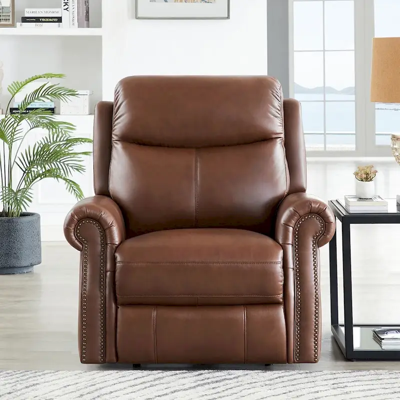 Pecan Brown / Bristol Cocoa Zero Gravity Power Recliner, 1-Seat, Top Grain Leather