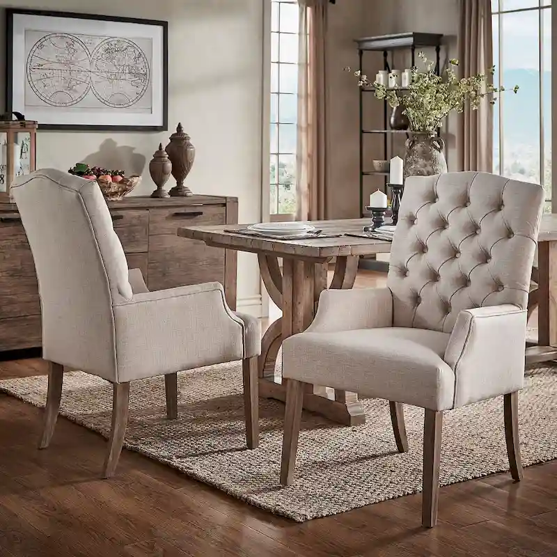 Benchwright Premium Tufted Dining Arm Chair by iNSPIRE Q Artisan