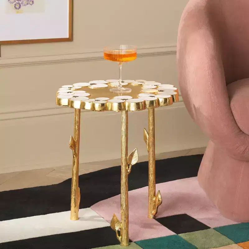 Florance Accent Table - FOX5529A - Gold/White - Safavieh Couture