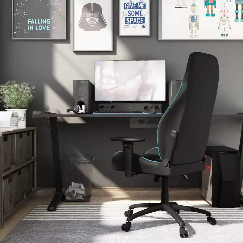 Diamond Stitched Faux Leather Gaming Chair