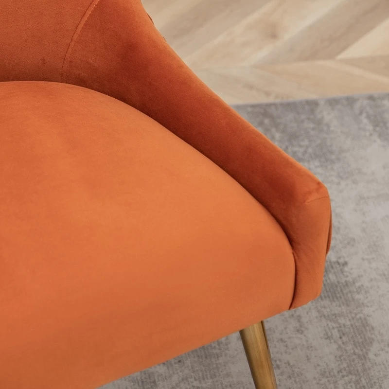 SEYNAR Mid Century Velvet Accent Dining Chair Set of 2 with Rear Handle