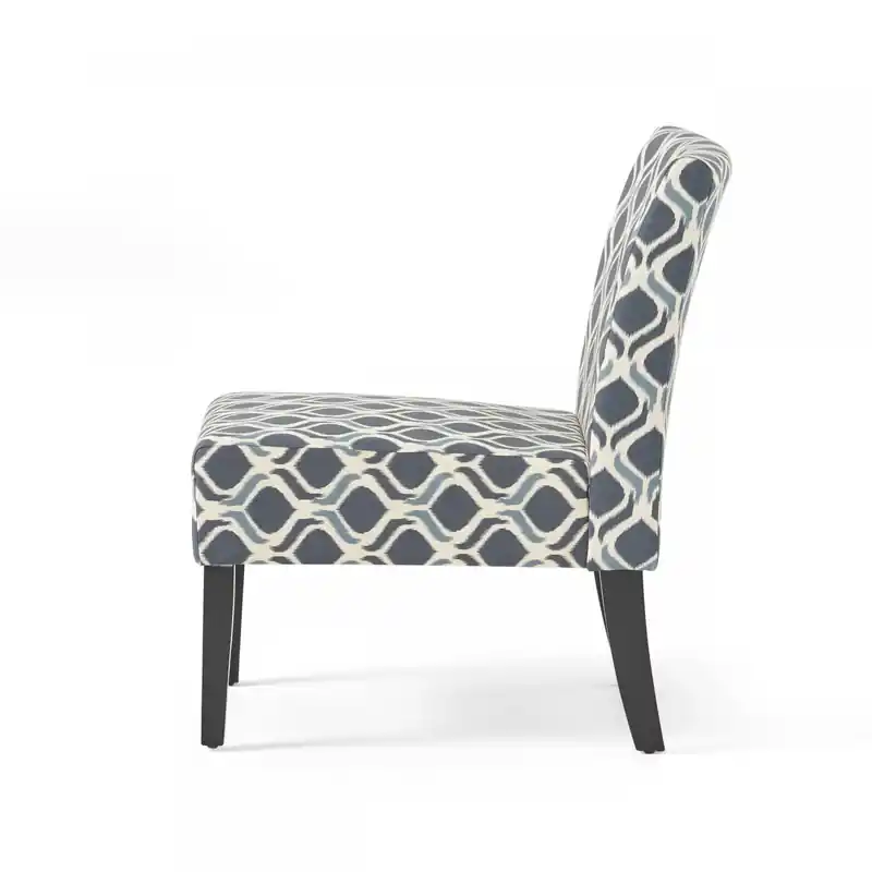 Linen-look Fabric Accent Chair With Rubberwood Legs