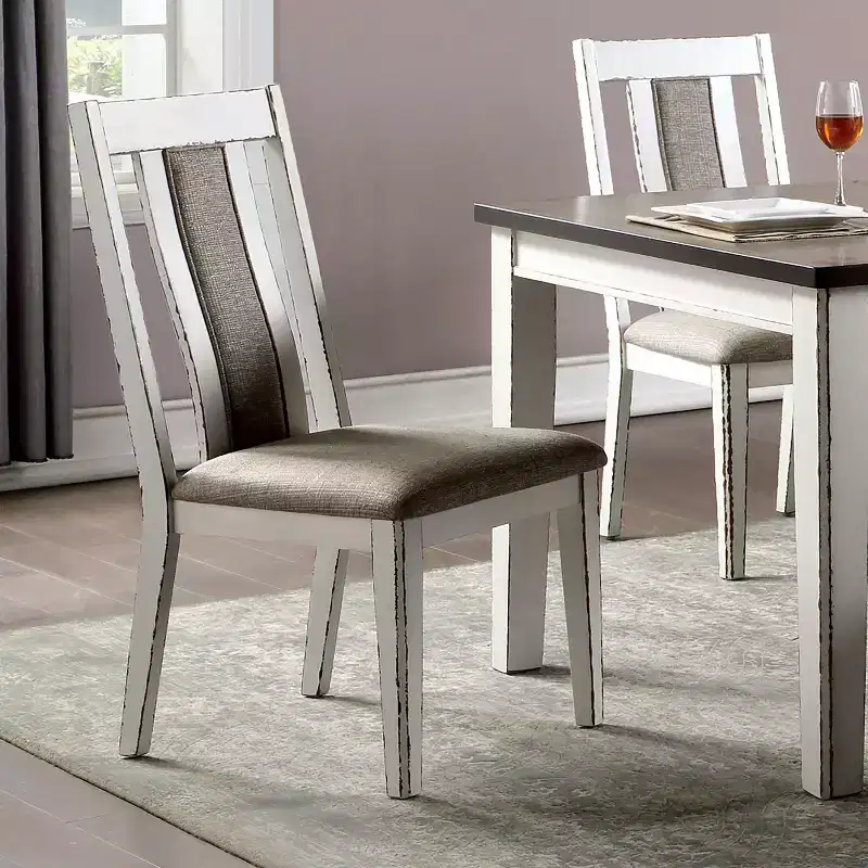 24/7 Shop At Home 2pk Redmond Weathered Side Chairs Weathered White/Warm Gray