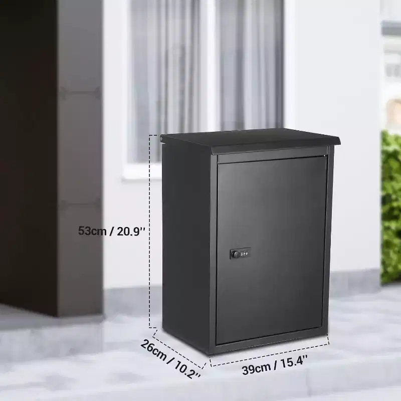 Acekool Anti-Theft Parcel Drop Box, Steel Mailbox with Combination Lock, Weatherproof Package Storage for Porch or Curbside