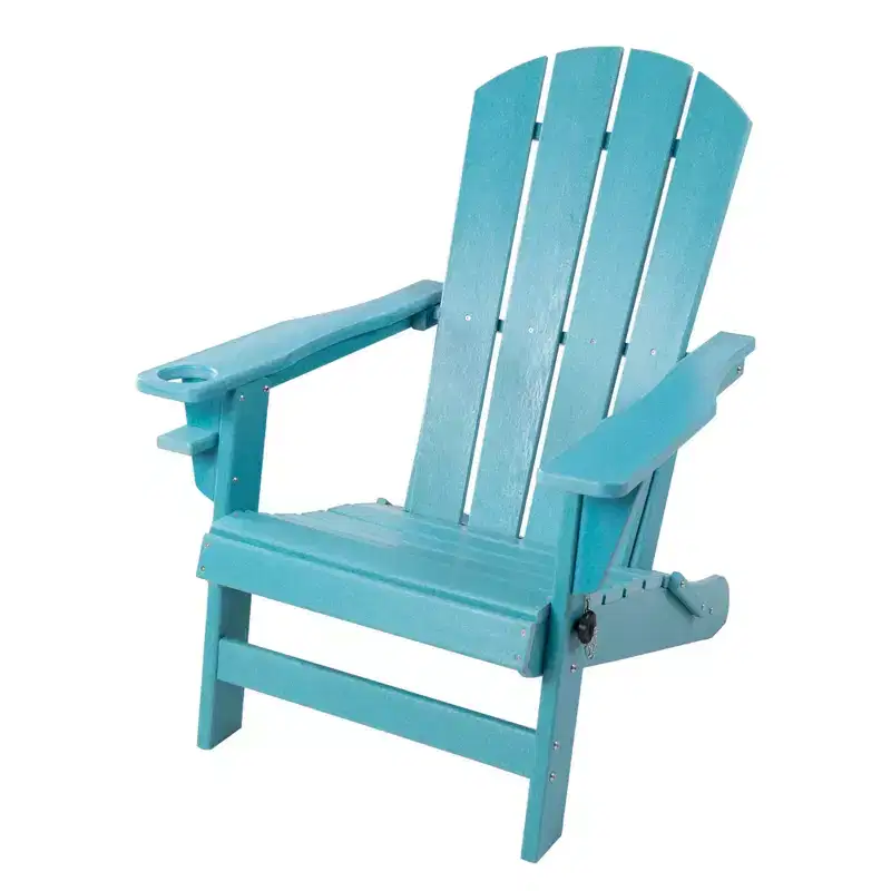 Kozyard Folding Adirondack Chair  Weather-Resistant HDPE Plastic Resin Patio Chair with Painted Finish, Perfect for Deck,or Backyard