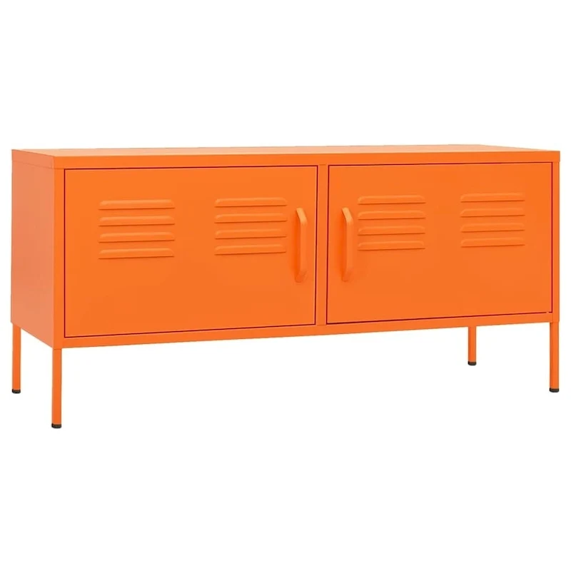 vidaXL TV Stand TV Unit Sideboard Home TV Console Media Unit Cupboard Steel - 41.3 x 13.8 x 19.7