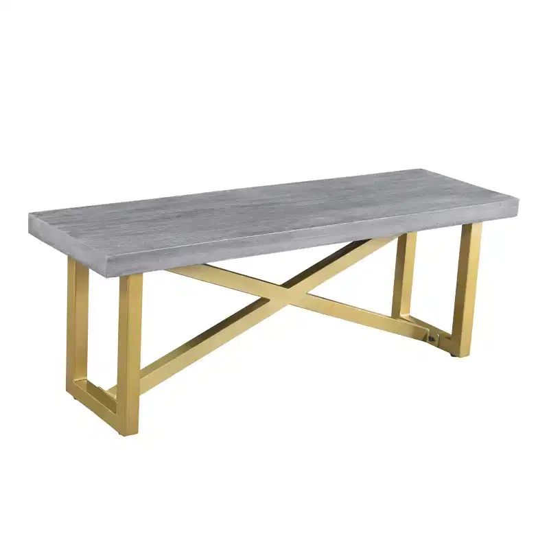 60" Raven Mango Wood Dining Bench Gold/Brown - Timbergirl