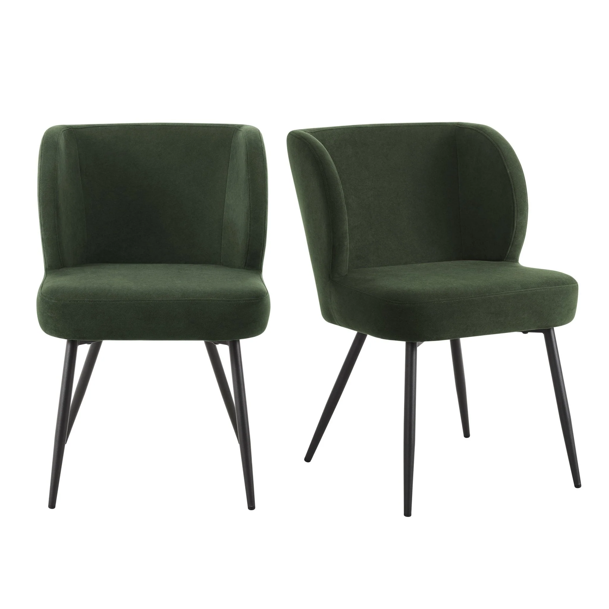 Contemporary Dark Olive Velvet Dining Chair with Padded Seat for Dining Room