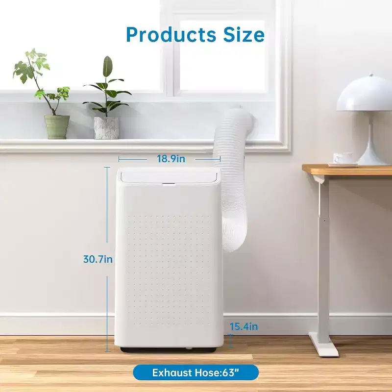15K BTU Portable AC for Large Rooms - Cooling, Dehumidifier & Fan for 500-850 Sq Ft Spaces, One-year Warranty