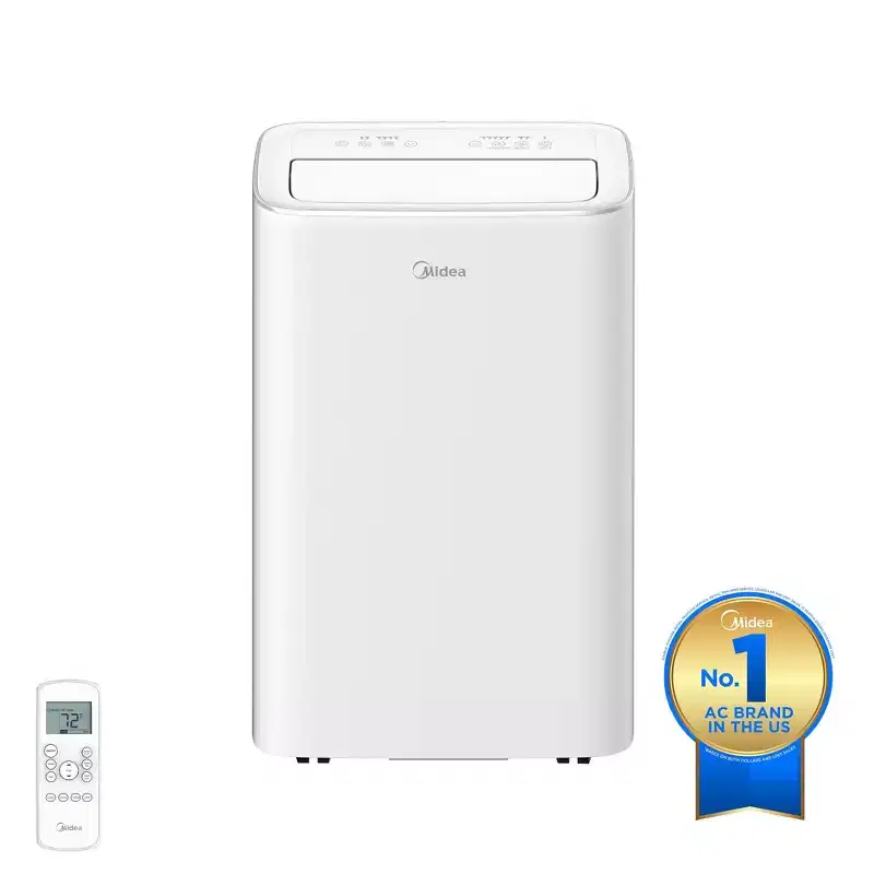 Midea 10,000 BTU DOE Smart Inverter Portable Air Conditioner, for spaces up to 450 sq. ft., White