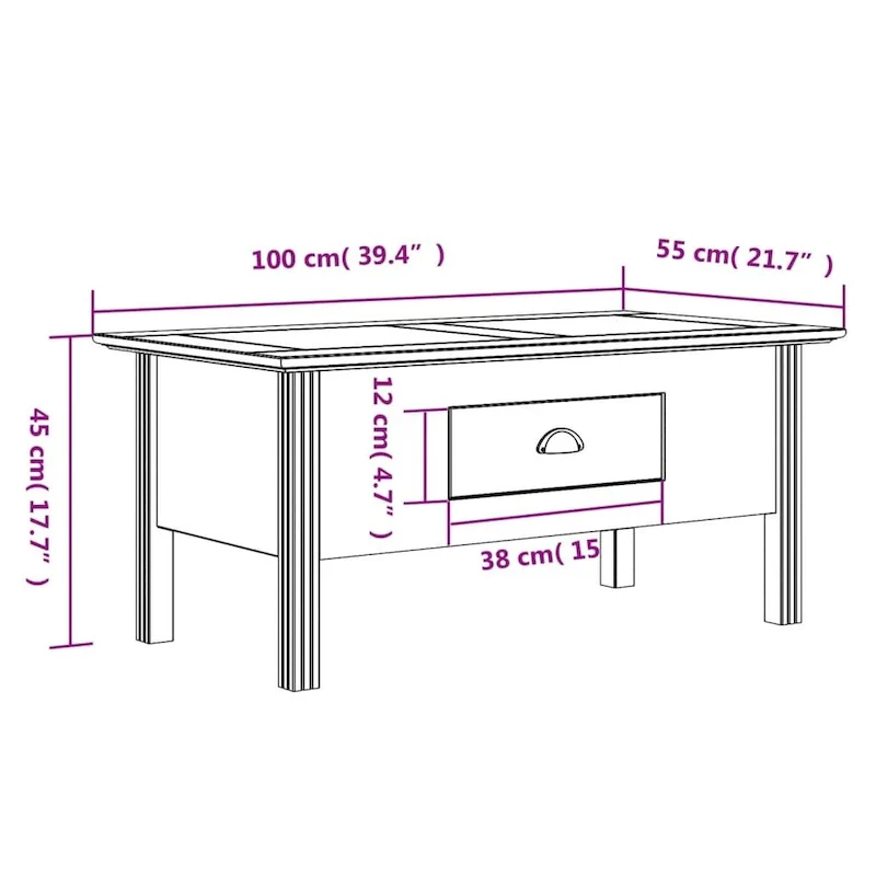 Accent Side Table with Drawer – 39.4 x 21.7 x 18.1 in