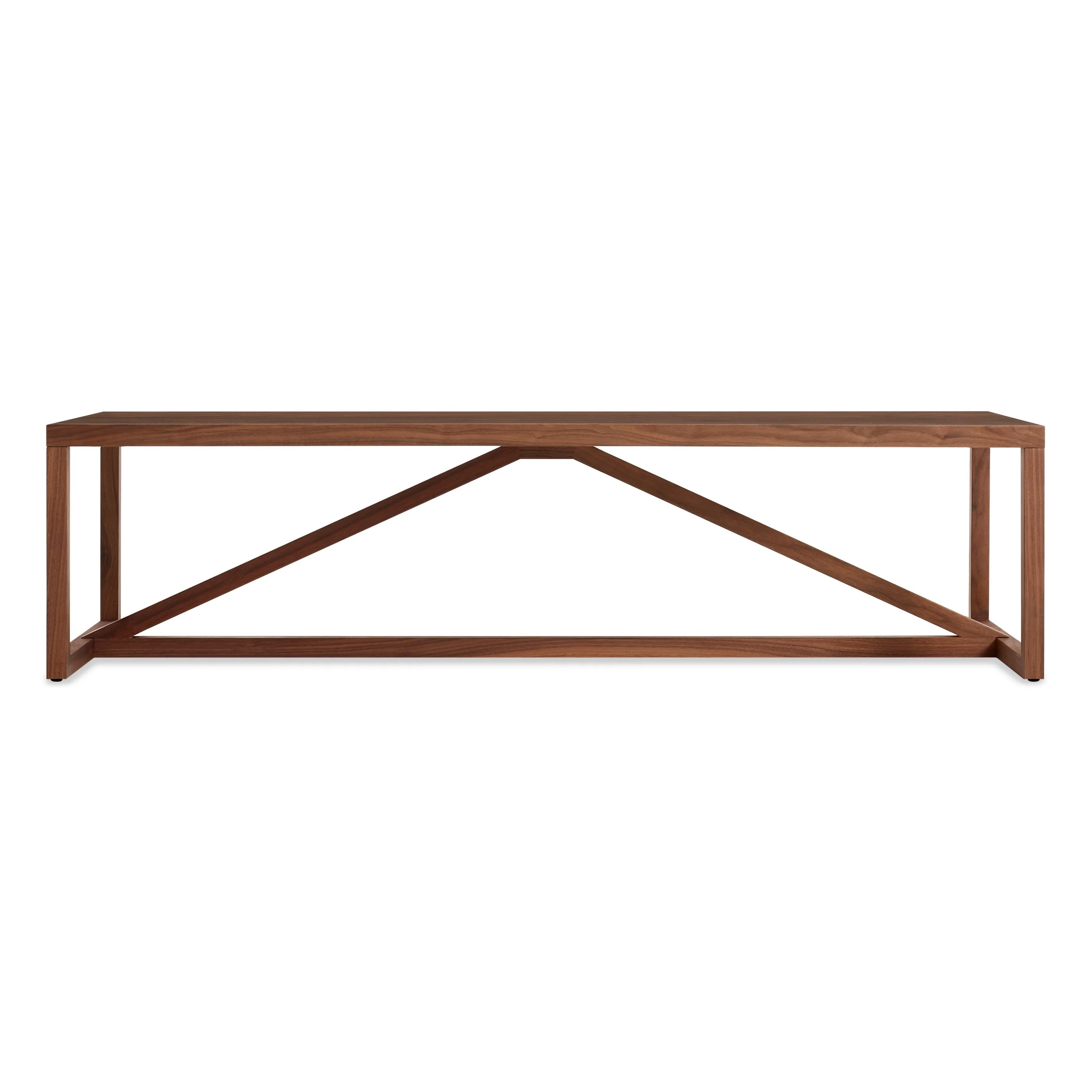 Modern Walnut Wood Coffee Table with X-Frame Structure for Office