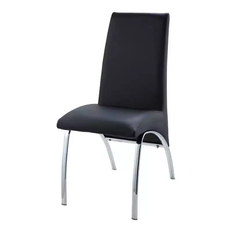 Pervis PU Dining Chairs Set of 2 - Metal Frame, Slat Back