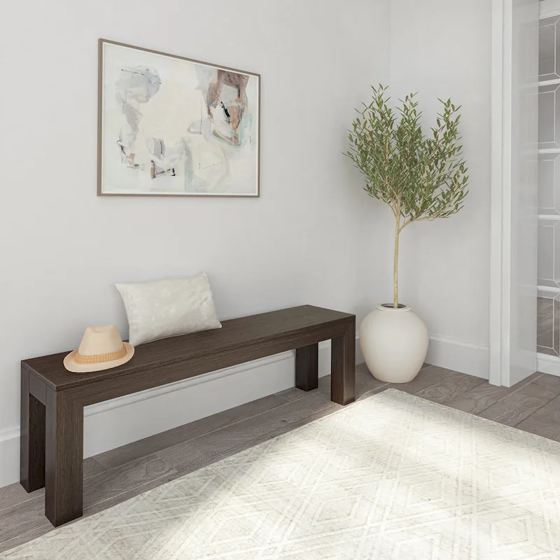 Plank and Beam Solid Wood Modern Dining Bench - 61