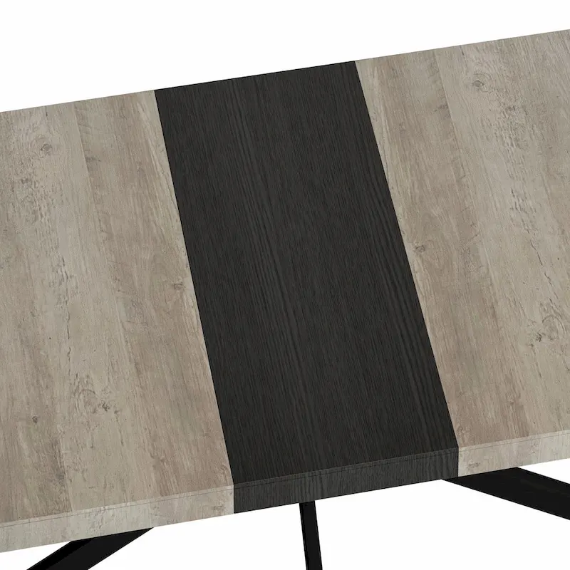 Retro Rectangular Dining Table with Carole Top and Black Embossed Center Plate