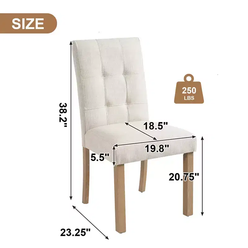 GDFStudio Keller Modern Wooden Dining Chairs with Back and Wood Legs (Set of 4)