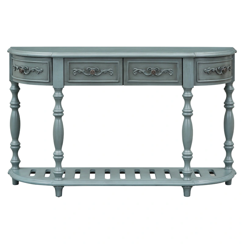 Merax Curved Console Table with 4 Drawers and 1 Shelf