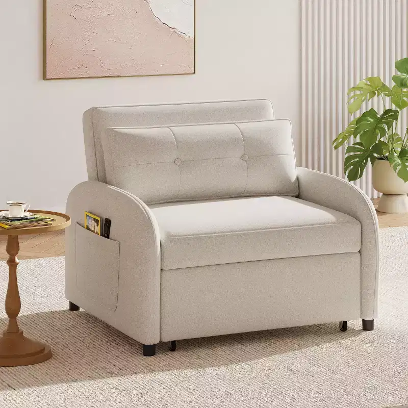 Christopher Knight Home Avalon 3-in-1 Convertible Sleeper Sofa with Adjustable Backrest and Storage Pockets