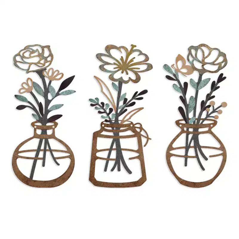 Rustic Metal Flower Wall Art - Durable Farmhouse Wall Decor, Versatile for Bedroom, Living Room