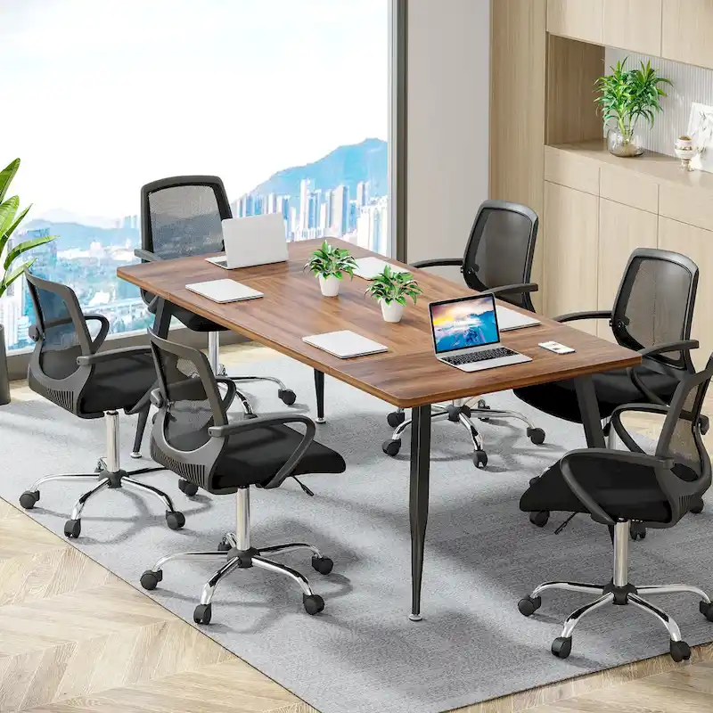 6FT Rectangular Conference Table with Metal Legs