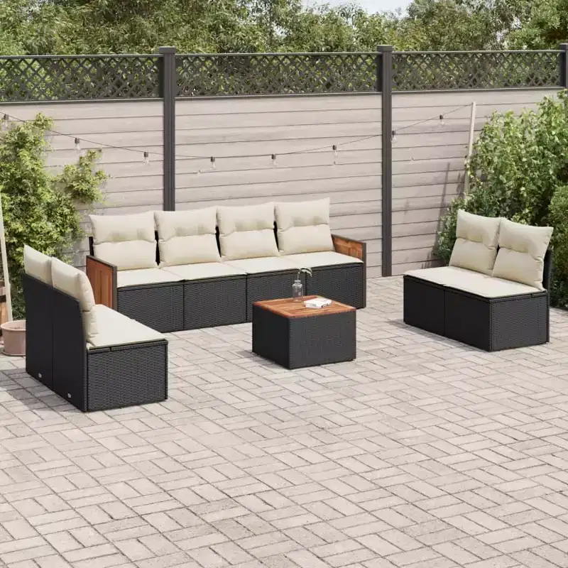 vidaXL Garden Sofa Set PE rattan Modular Adjustable Feet