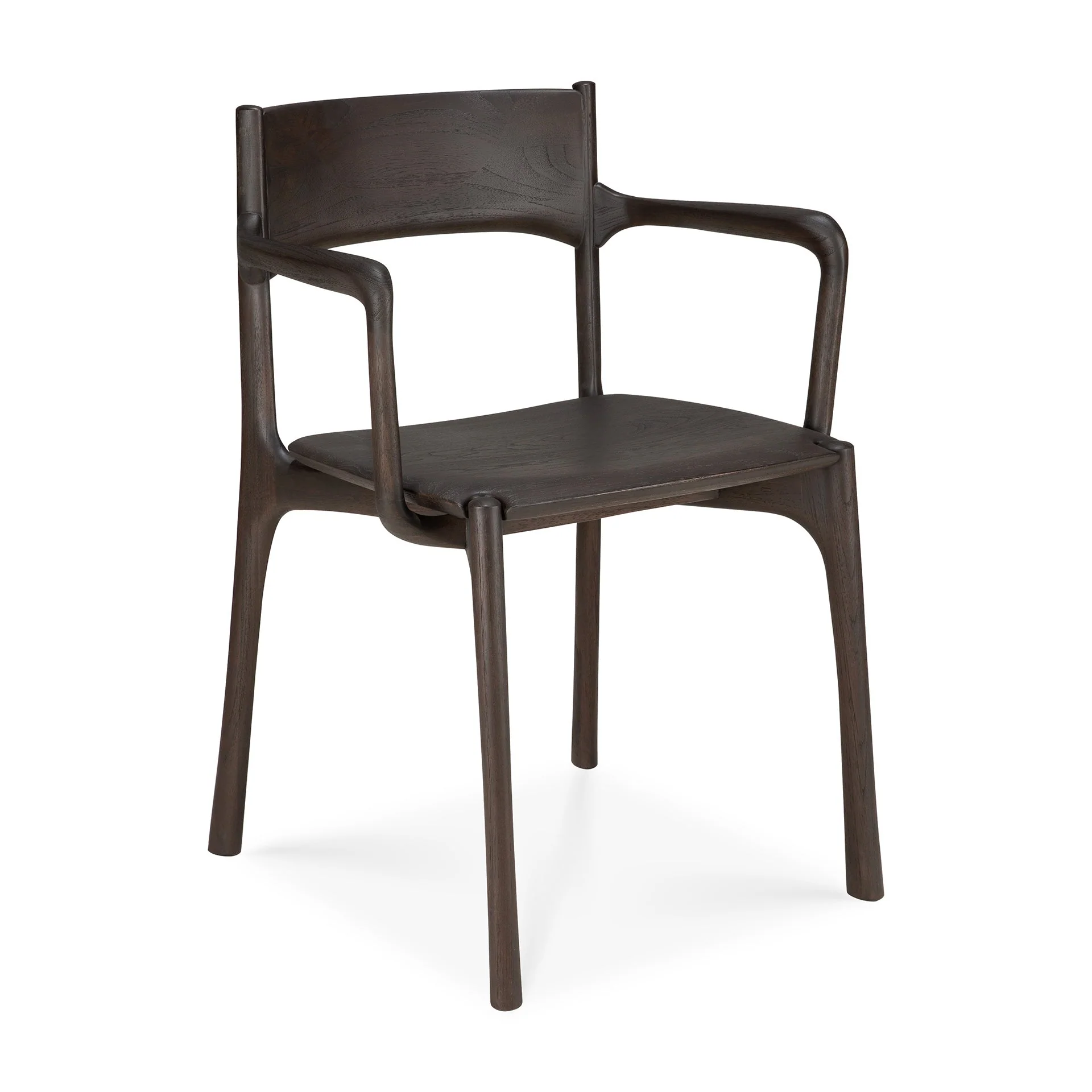 Natural Teak Dining Armchair with Hand-Finished Organic Grain for Dining Rooms