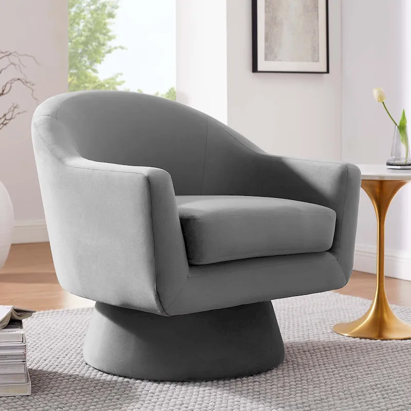 Performance Velvet Swivel Accent Chair