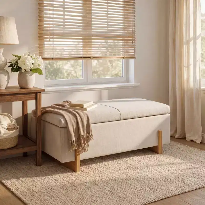 Christopher Knight Home Sallyann Modern Upholstered Storage Ottoman Bench with Lift-Top Lid