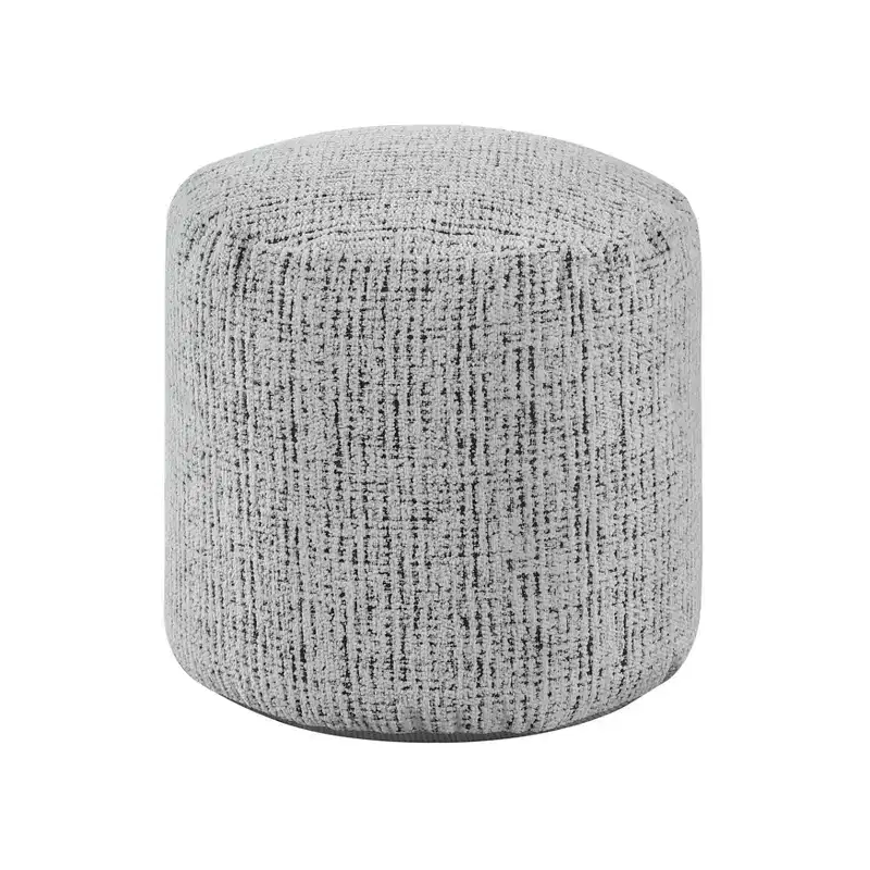 17H Cylindrical Pouf,Soft Chenille Ottoman for Living Room,Footrest Stool Non-Slip Bean Bag Chair,300lbs Capacity,Multicolored