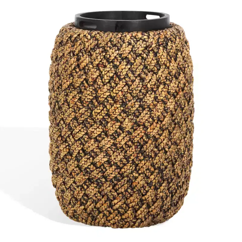 Bayley Waterhyacinth Storage Accent Table - CWK2011 - Natural/Dark Brown - Safavieh Couture
