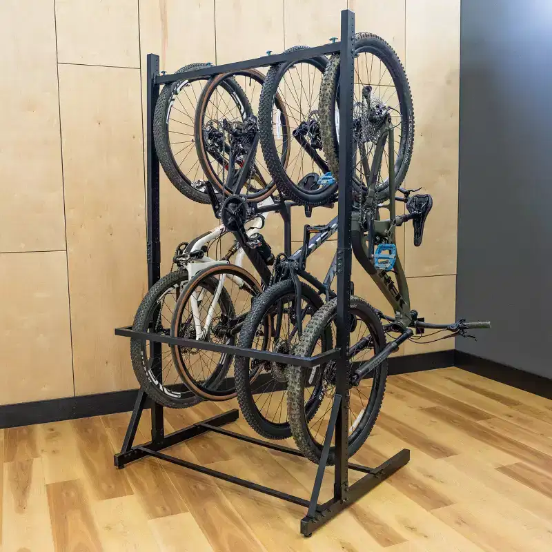 Freestanding Bike Storage Rack, Holds 5 Bikes & 300 lbs, Adjustable Height 20