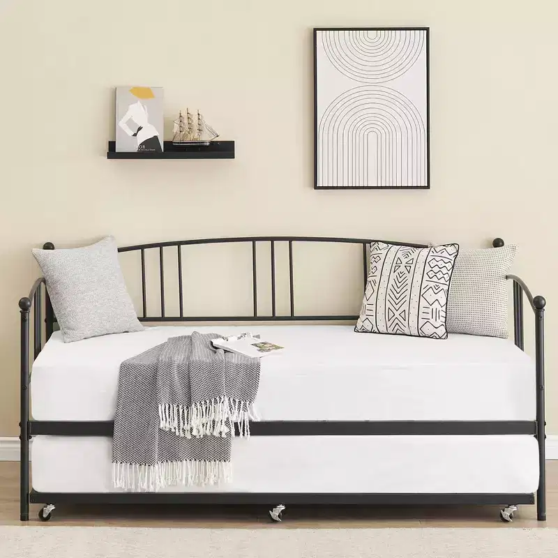 Twin Metal Daybed with Pull-Out Trundle – Sofa Bed