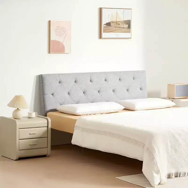 Headboard, Full Size Headboard with Adjustable Height, Comfortable Diamond Tufted for Full Size Bed, W 56.3 x H35.6-47.4inches, Light Grey