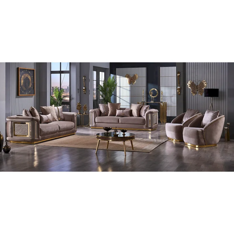 Elise 3-piece Living room Set Pillow Back