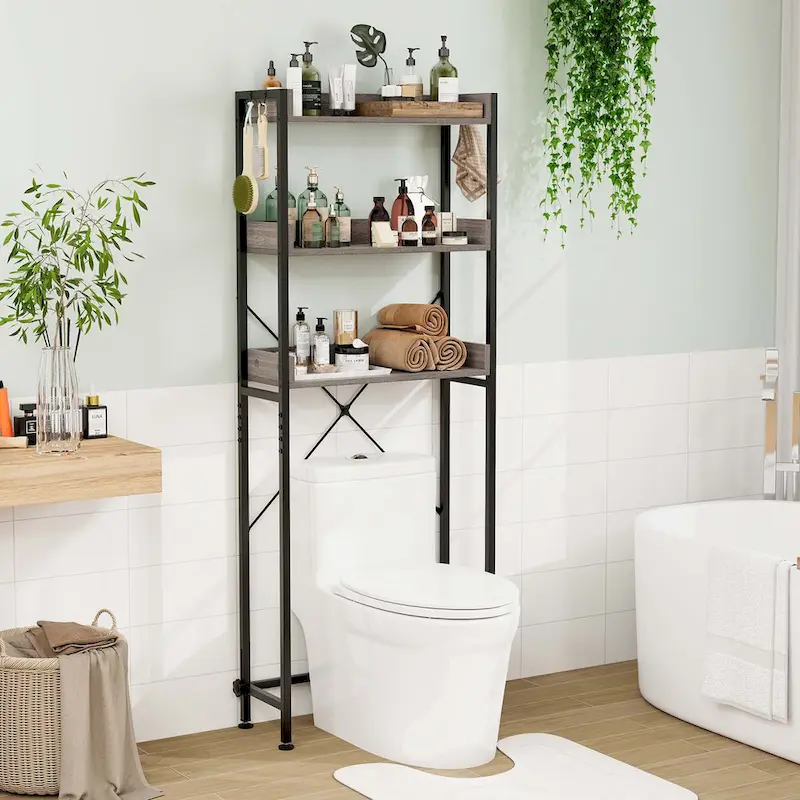 Costway 3-Tier Over-The-Toilet Bathroom Shelf Metal Frame Space Saver - See Details