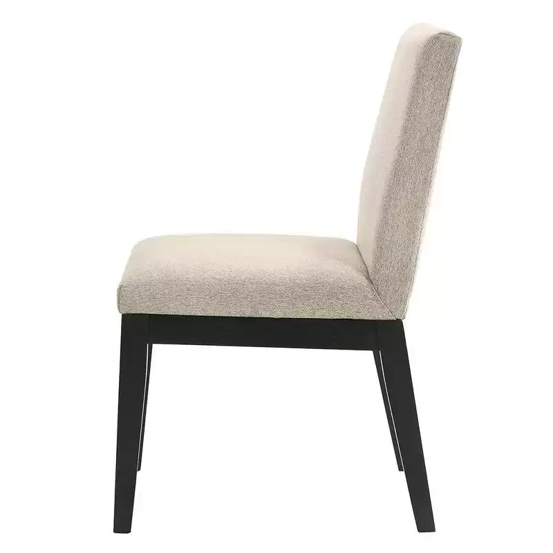 19" Froja Dining Chairs Beige Fabric and Black Finish - Acme Furniture