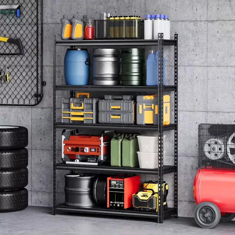 5-Tier Adjustable Steel Utility Storage Rack – 3800 lb Capacity